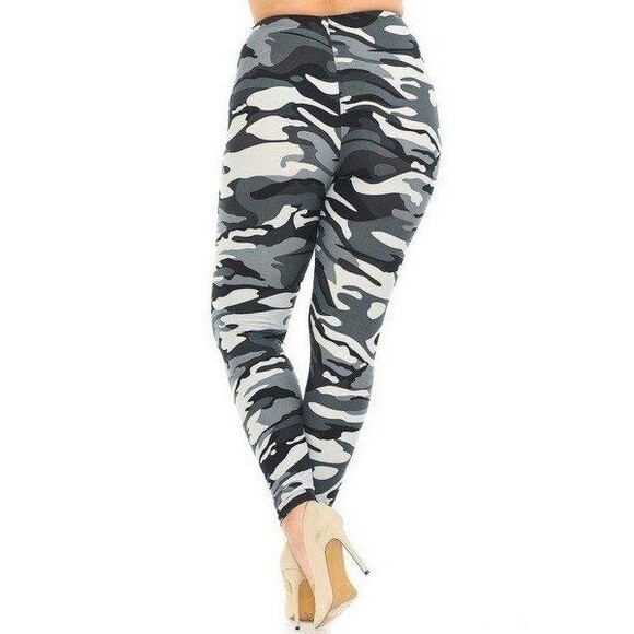 X-Plus Size‎ 3X-5X Womens Buttery Soft Charcoal Camouflage - Picture 5 of 7